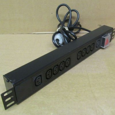 Reverse PDU 1.5U, 10 Way, 220V-250V, 13A, IEC C13 PDU, UK Plug, 2m Cable, With Switch & Overload