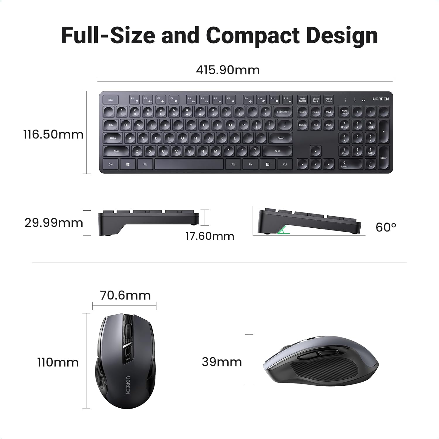 UGREEN 2.4G Wireless Keyboard and Mouse Combo - Versatile and Convenient- 15104 - Image 4