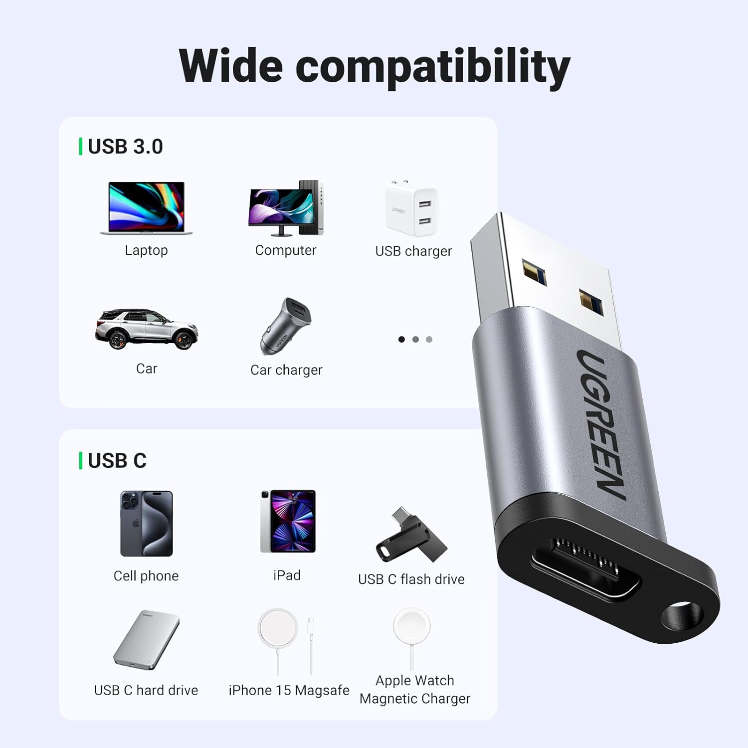 UGREEN Adapter USB to Type C-50533 | USB 3.0 A Male To Type C 3.1 Female Adapter - Image 5