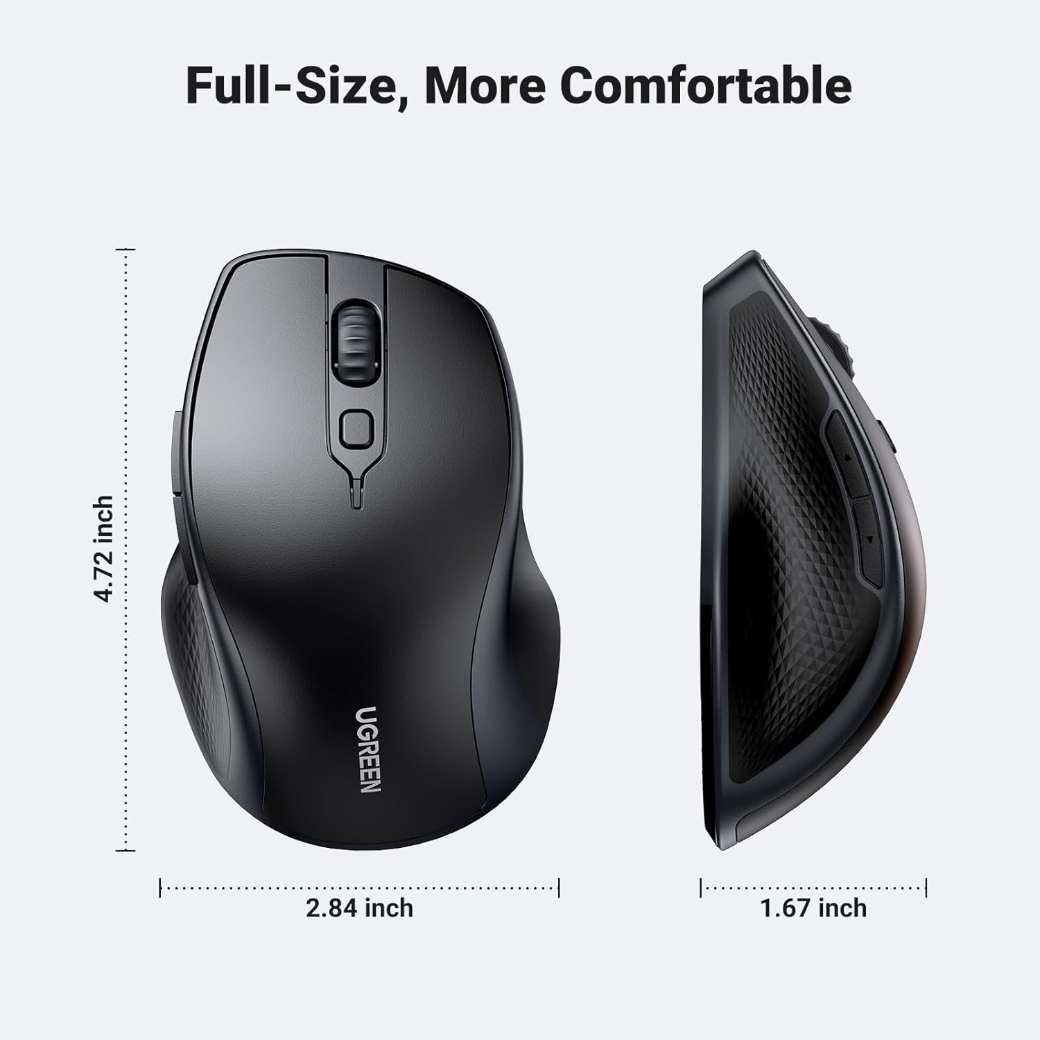 UGREEN Ergonomic Mouse | Contoured-Shape Design Wireless + Bluetooth Mouse: Comfort and Precision Combined - Image 8