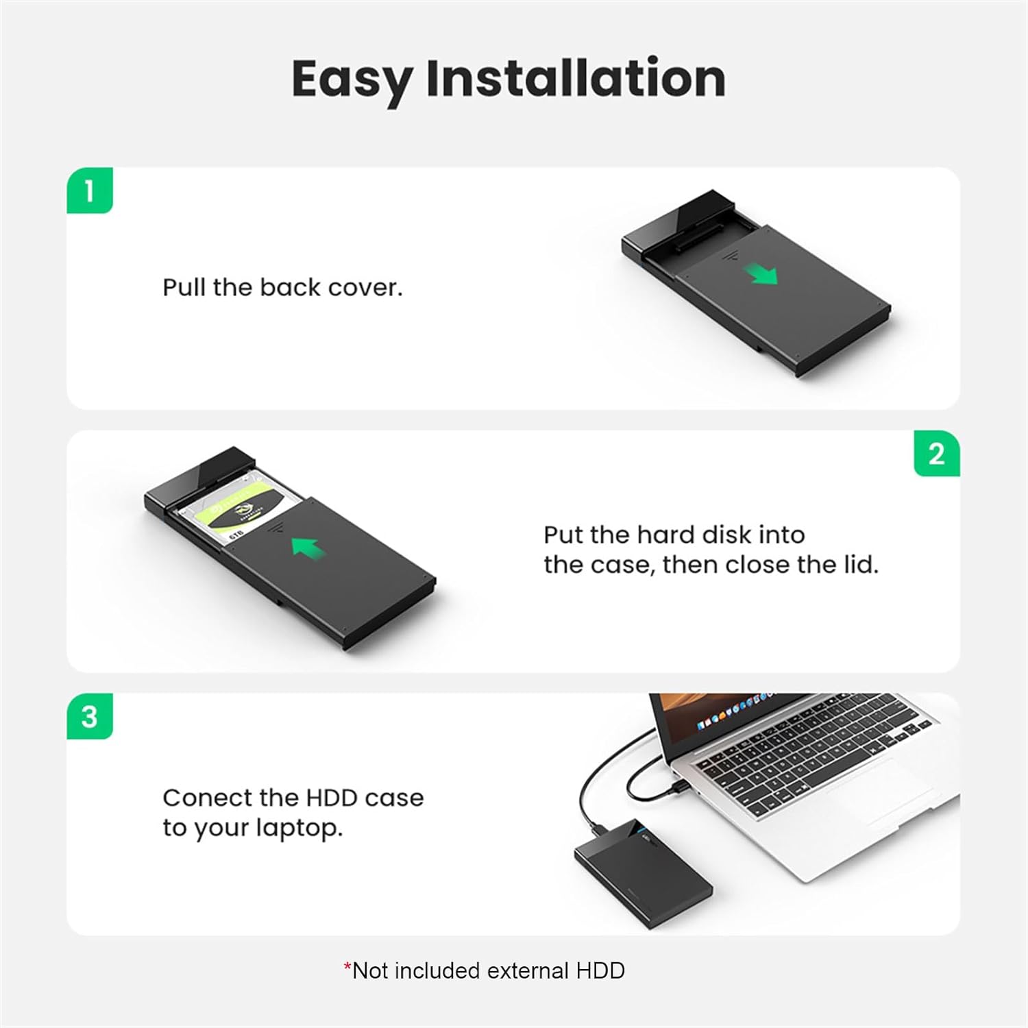 UGREEN SATA Hard Driver Enclosure Device-30848 | 2.5'' USB 3.0 to SATA Hard Drive Enclosure - Image 4
