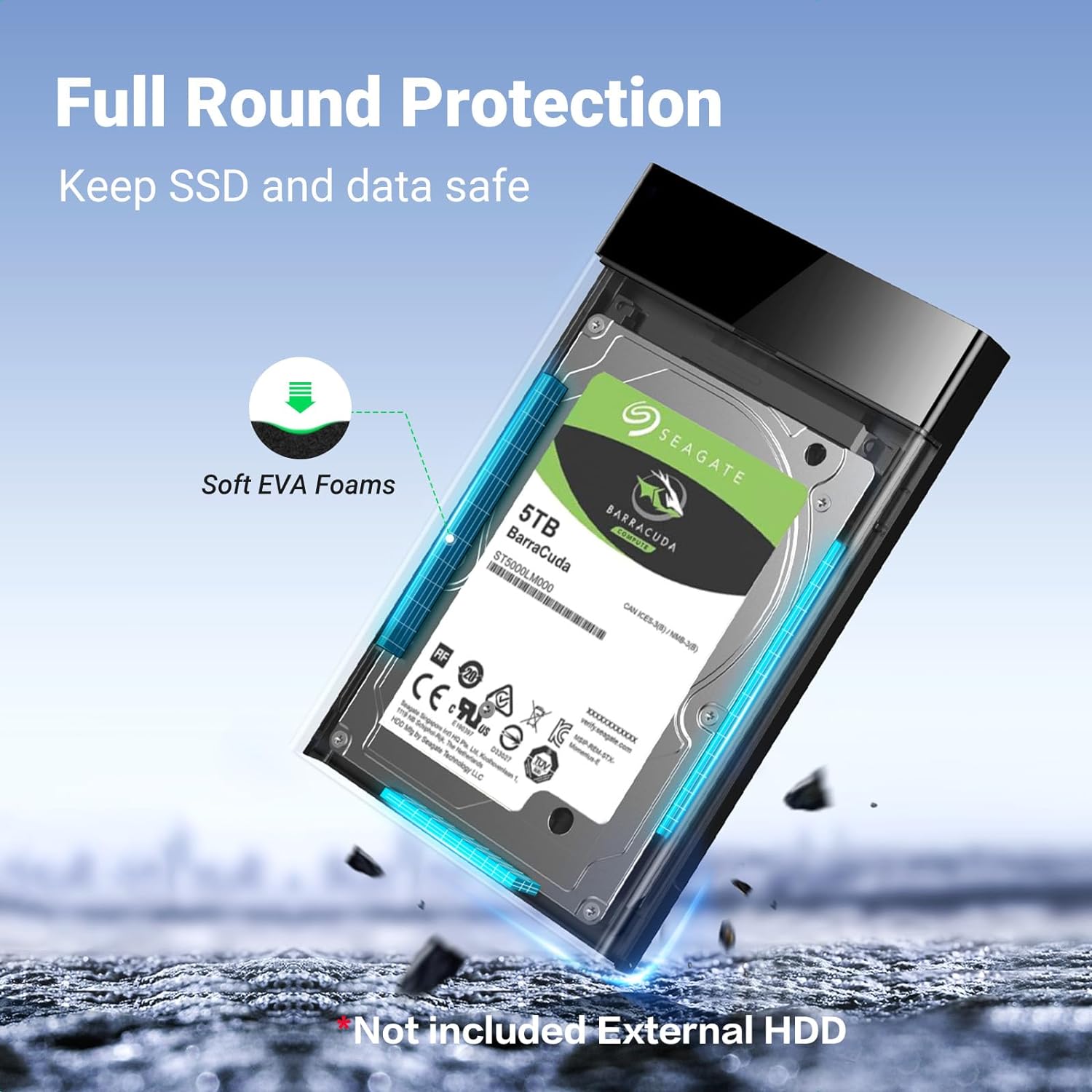 UGREEN SATA Hard Driver Enclosure Device-30848 | 2.5'' USB 3.0 to SATA Hard Drive Enclosure - Image 3