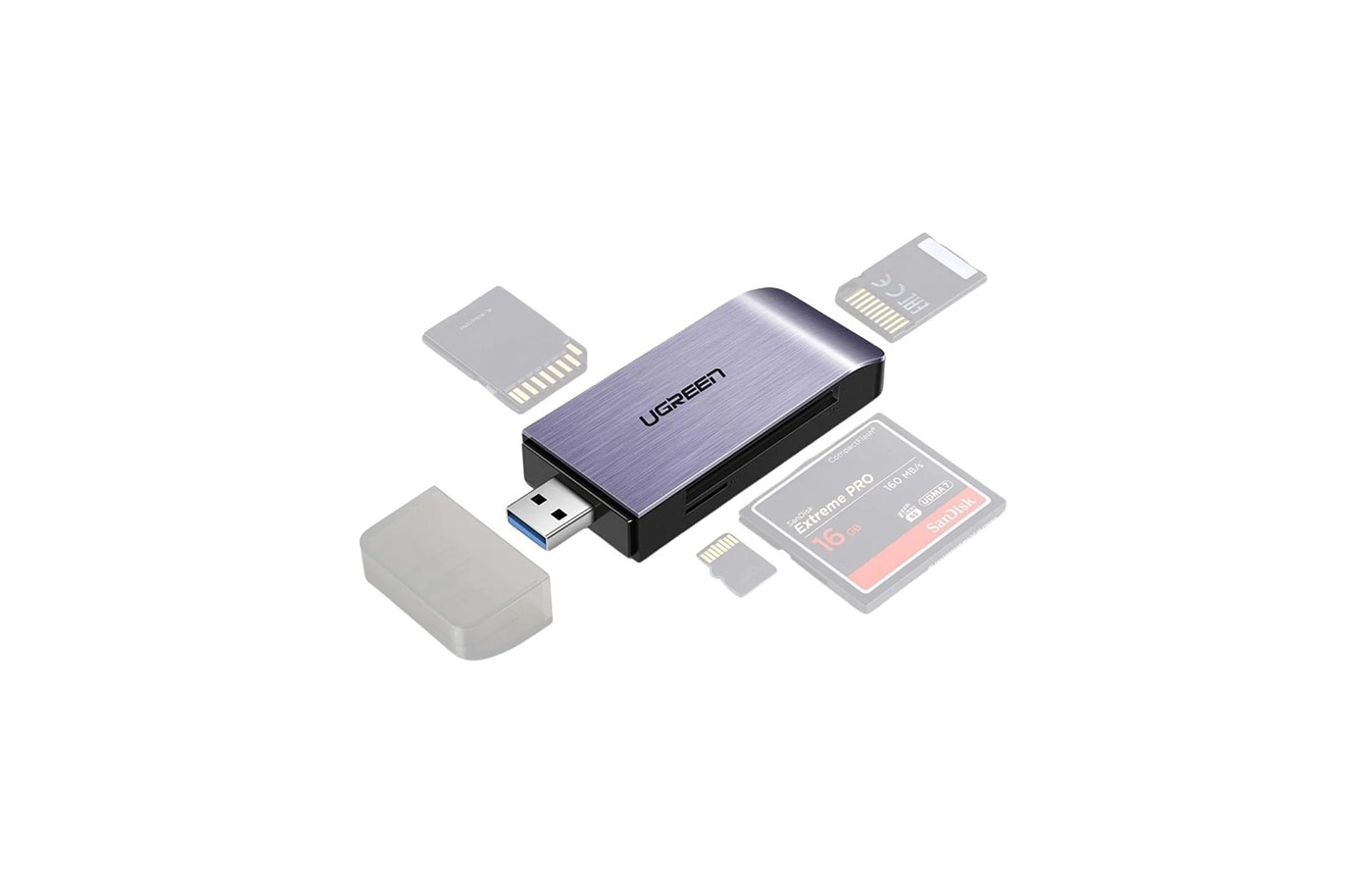 UGREEN 4-in-1 Card Reader-50541 | 4-In-1 USB 3.0A MF Card Reader - Image 4