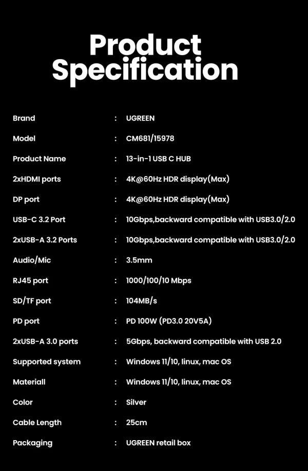 UGREEN Revodok Pro 313 Docking Station- 15978