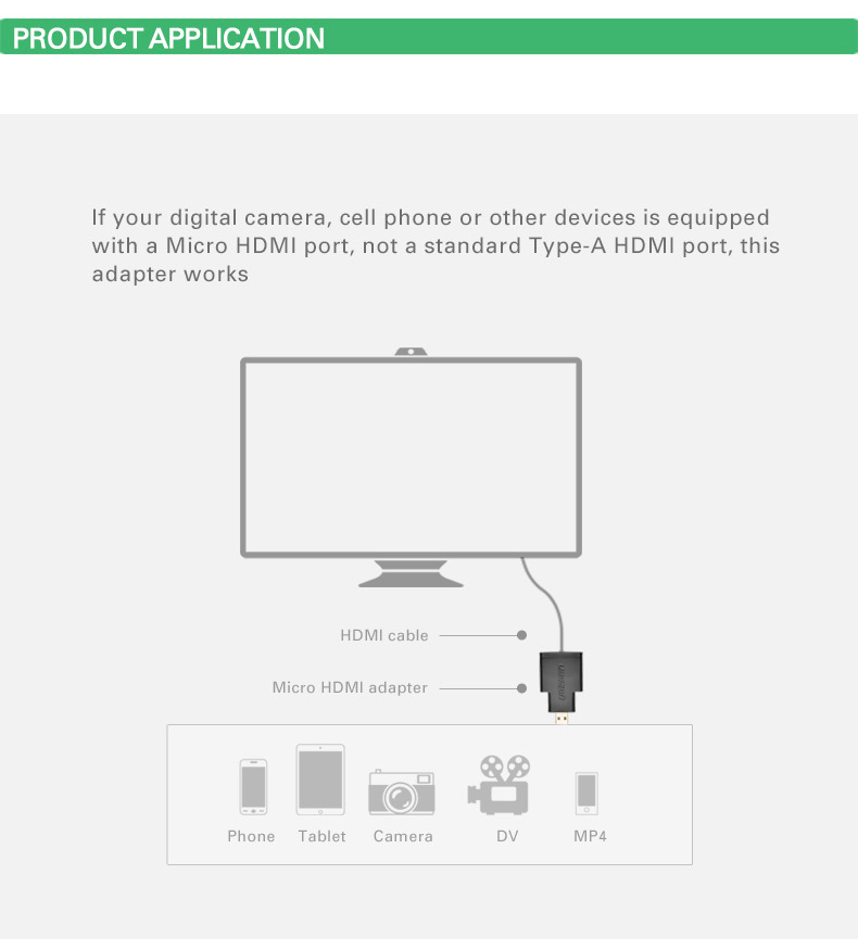 UGREEN Micro HDMI to HDMI Adapter | 20106 - Image 3