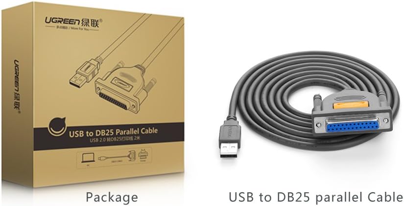 UGREEN USB 2.0 A to DB25 Female Parallel Print Cable | 20224 | 2 METER - Image 7