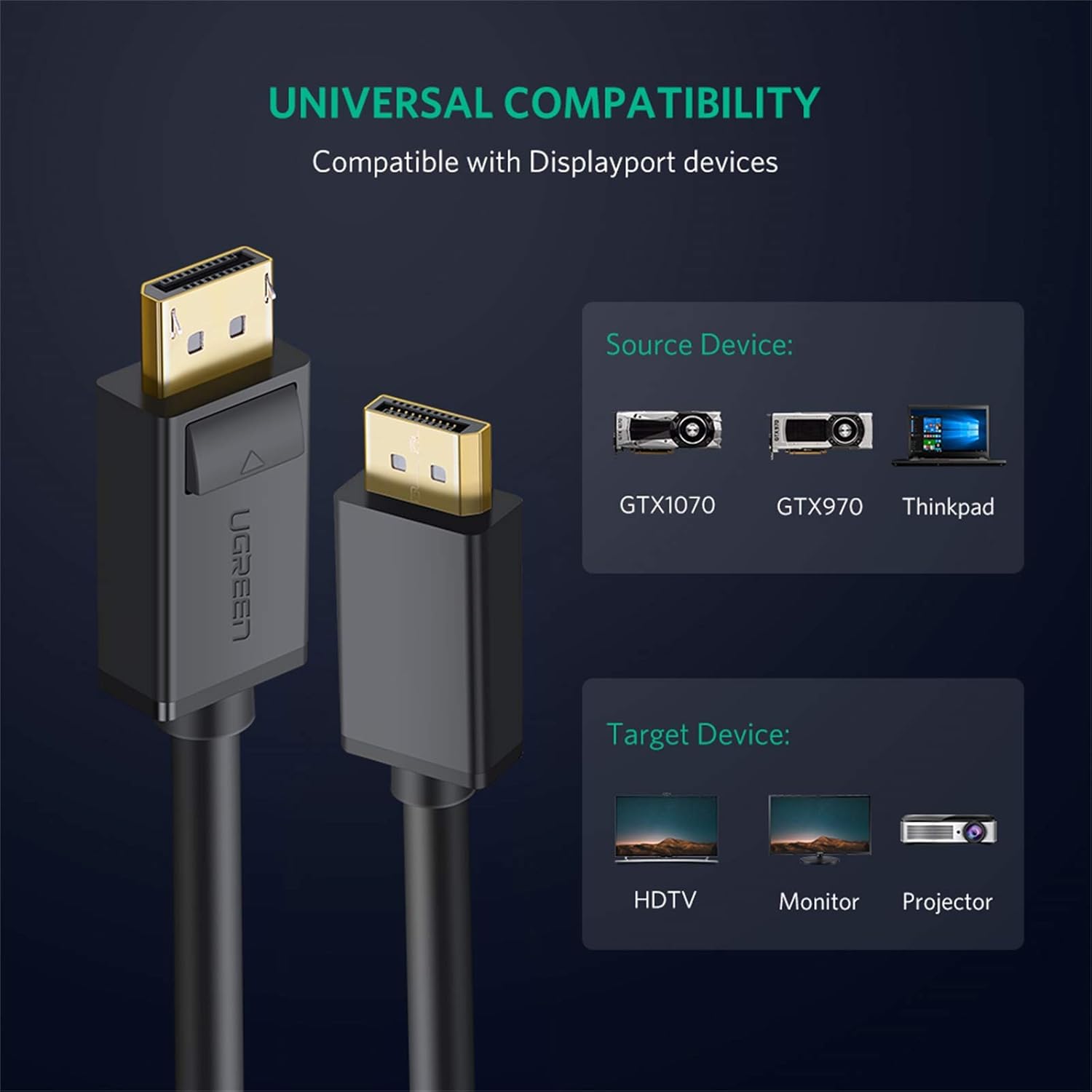 UGREEN DP Male to Male Cable- 1.5 Meter | 10245 - Image 10