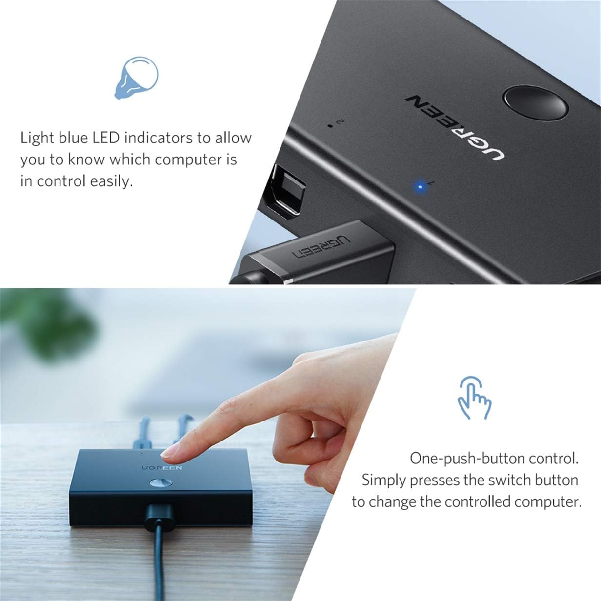 UGREEN USB 2.0 2x1 Sharing Switcher | 30345 - Image 3