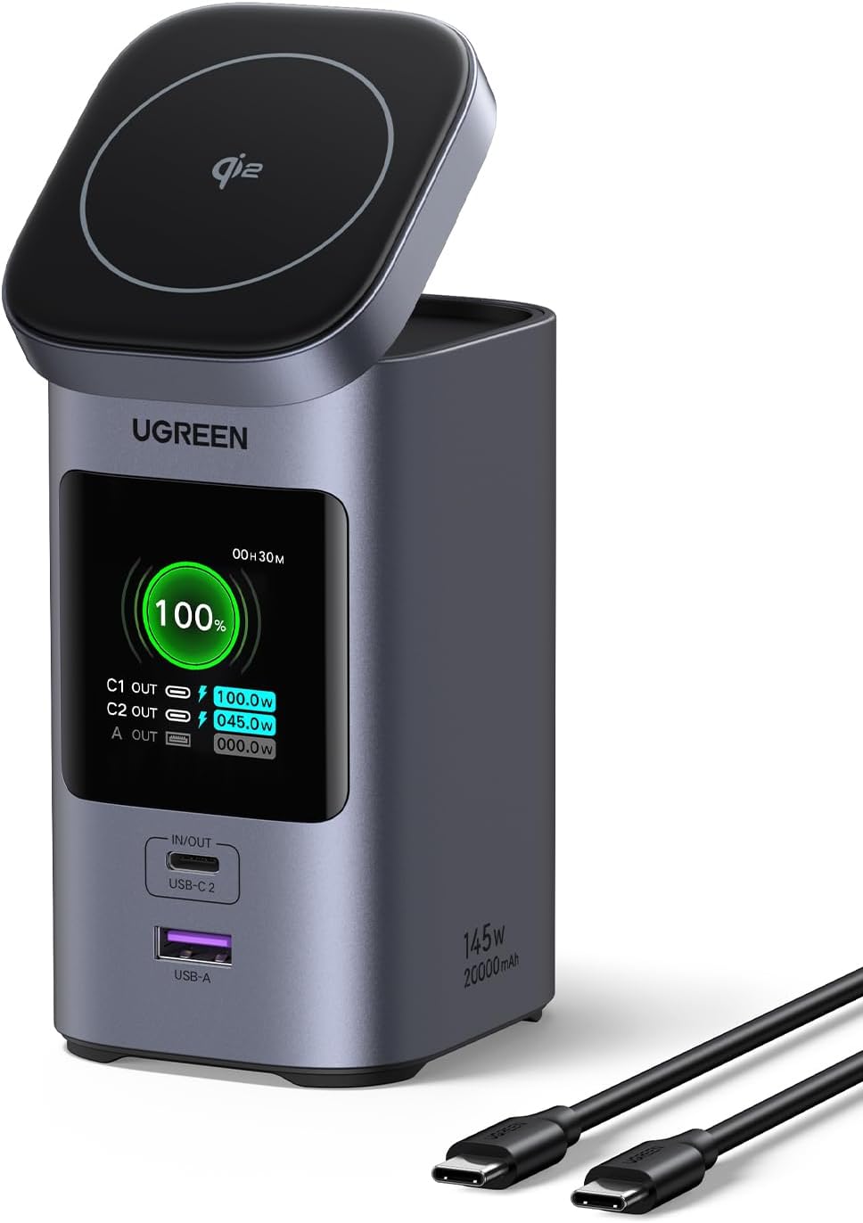 UGREEN 20000mAh -145W Power bank | Magnetic Wireless - 2C1A + 15W - Image 9
