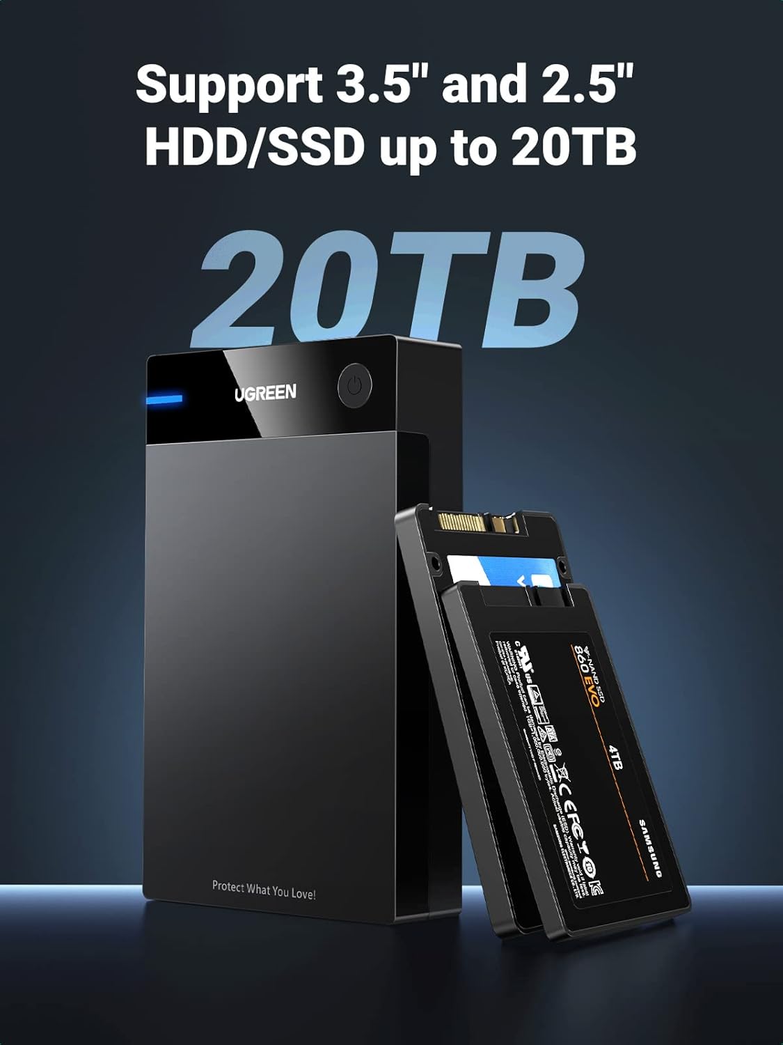UGREEN USB 3.0 B to SATA Hard Drive Enclosure-3.5"/2.5" | 50423 - Image 10