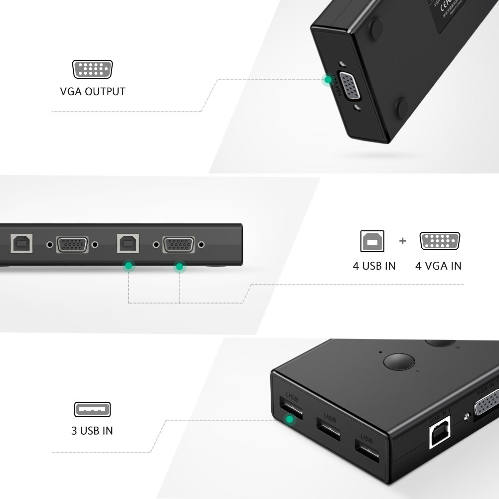 UGREEN KVM Switch with 4 Ports USB | 50280 - Image 6