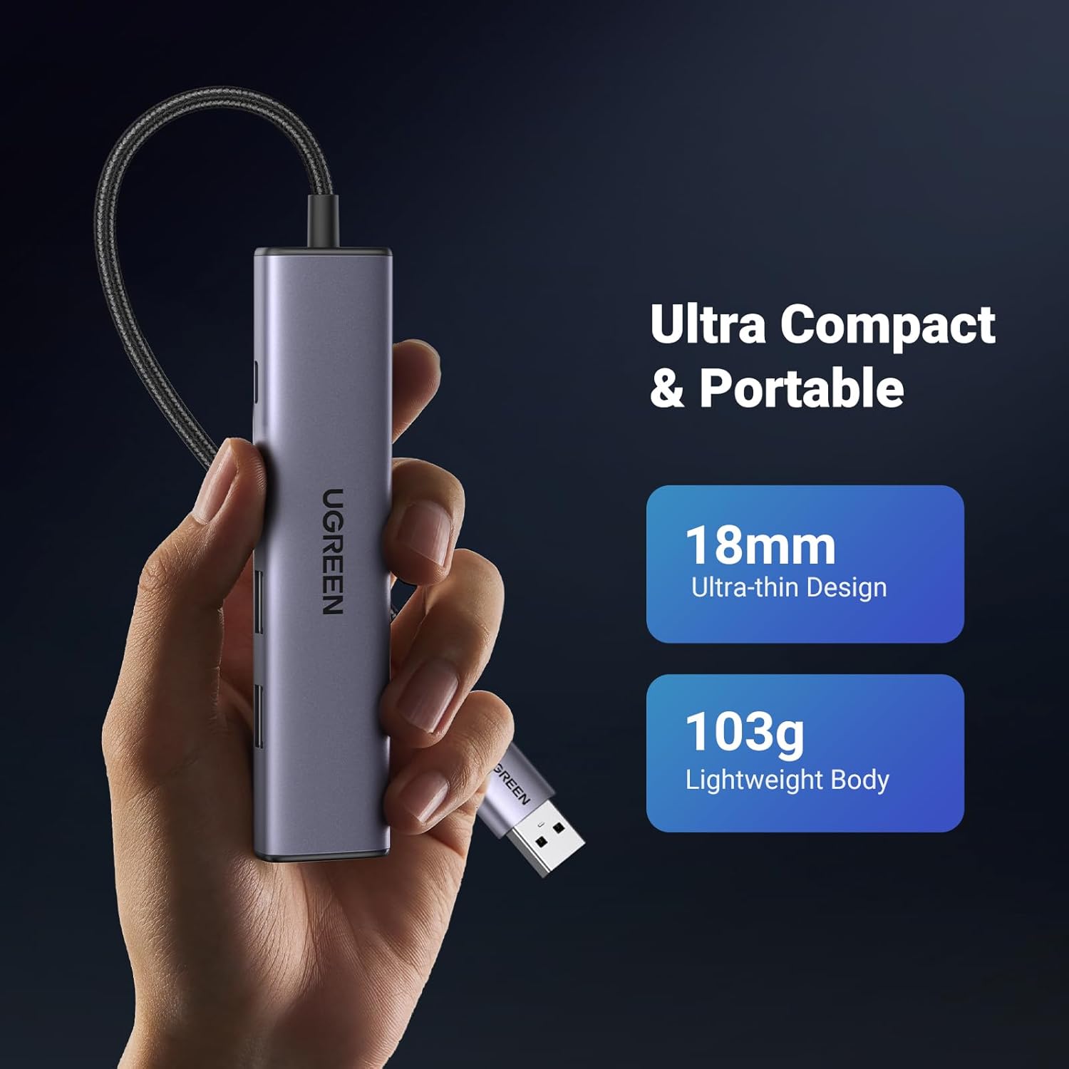 UGREEN USB 3.0 5-in-1 Hub – 60554 - Image 4
