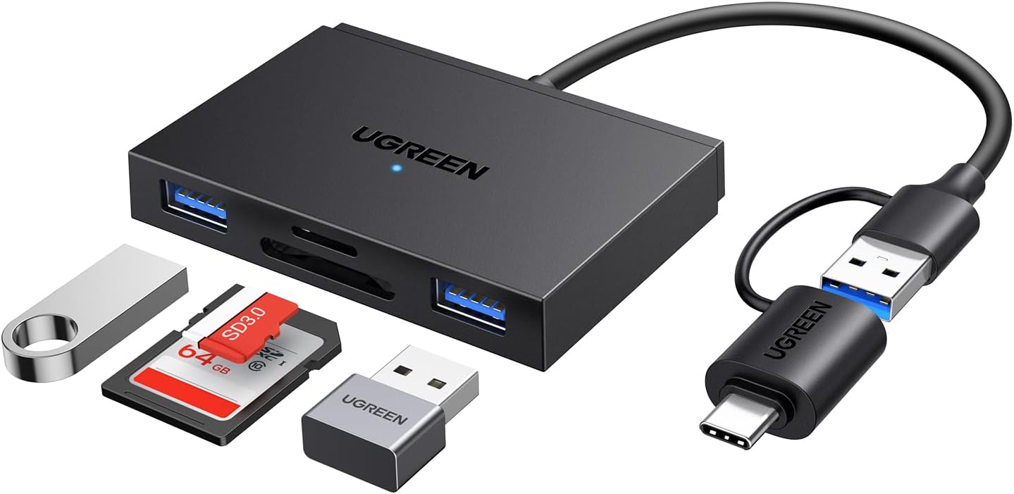 UGREEN USB-C & USB-A Card Reader to TF/SD + 2×USB-A 3.0 - Image 3