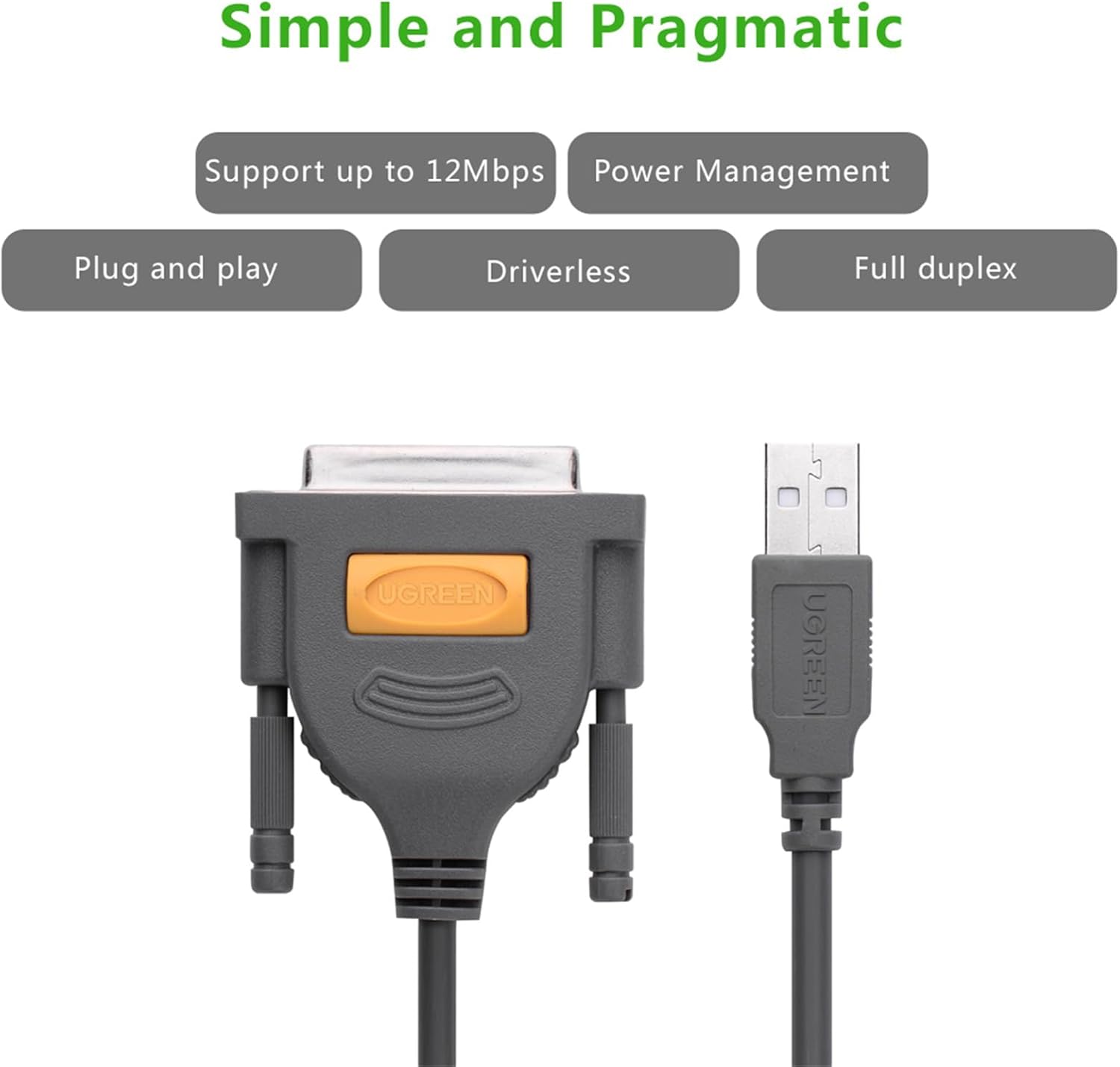 UGREEN USB 2.0 A to DB25 Female Parallel Print Cable | 20224 | 2 METER - Image 5