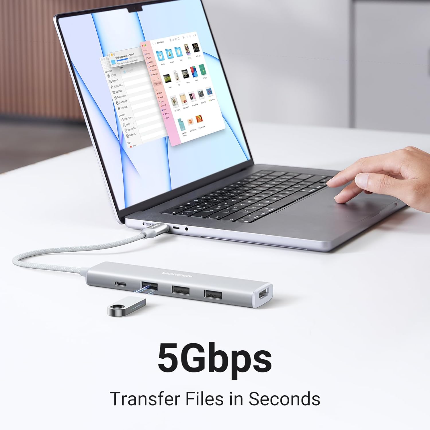 UGREEN 5 in 1 USB-C To Hub – 35580 | Creamy White - Image 5