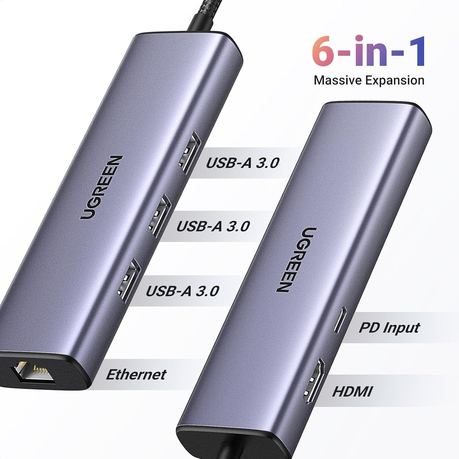 UGREEN 6 in 1 USB-C Hub – 15598 - Image 4