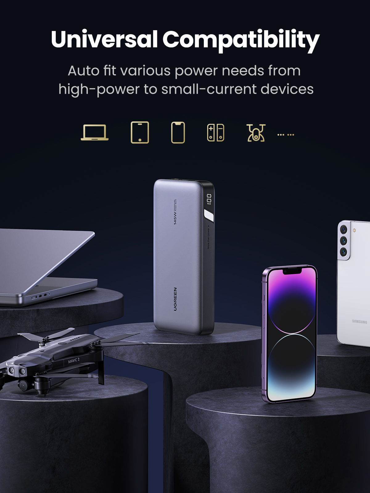 UGREEN 25000mAh 145W Fast Charging Power Bank - Image 3