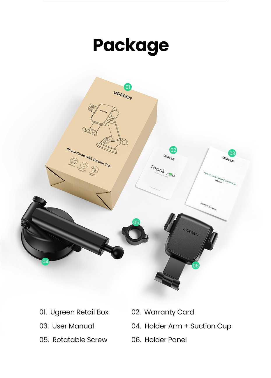 UGREEN Gravity Phone Holder with Suction Cup | 60990 - Image 5