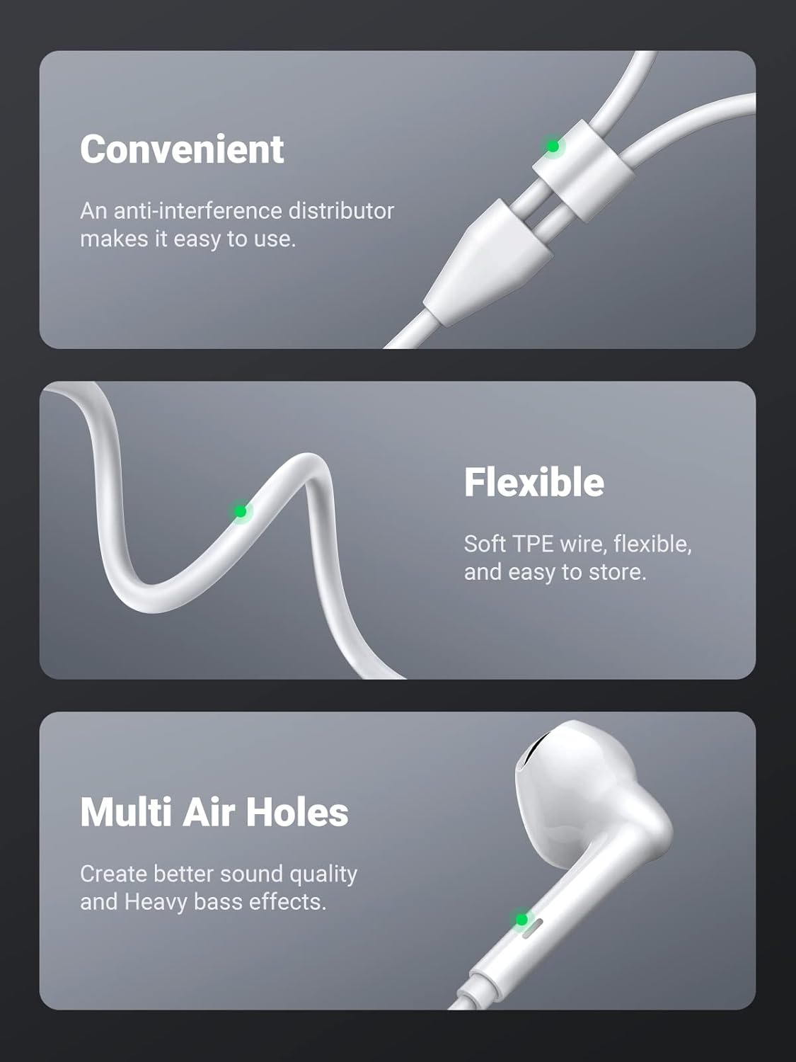 UGREEN 3.5mm Earphones-60692 - Image 3