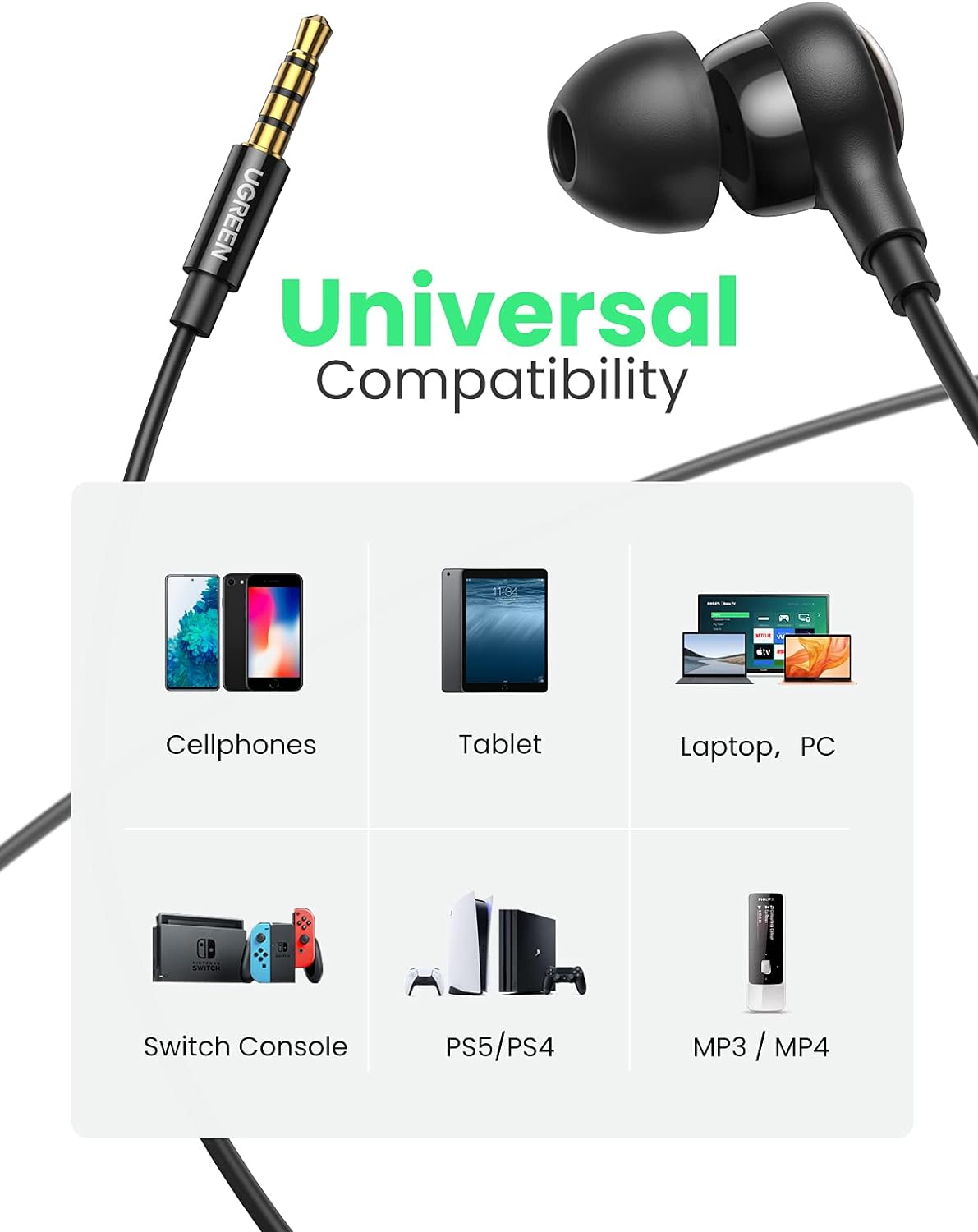 UGREEN 3.5mm Earphones-30637 - Image 6