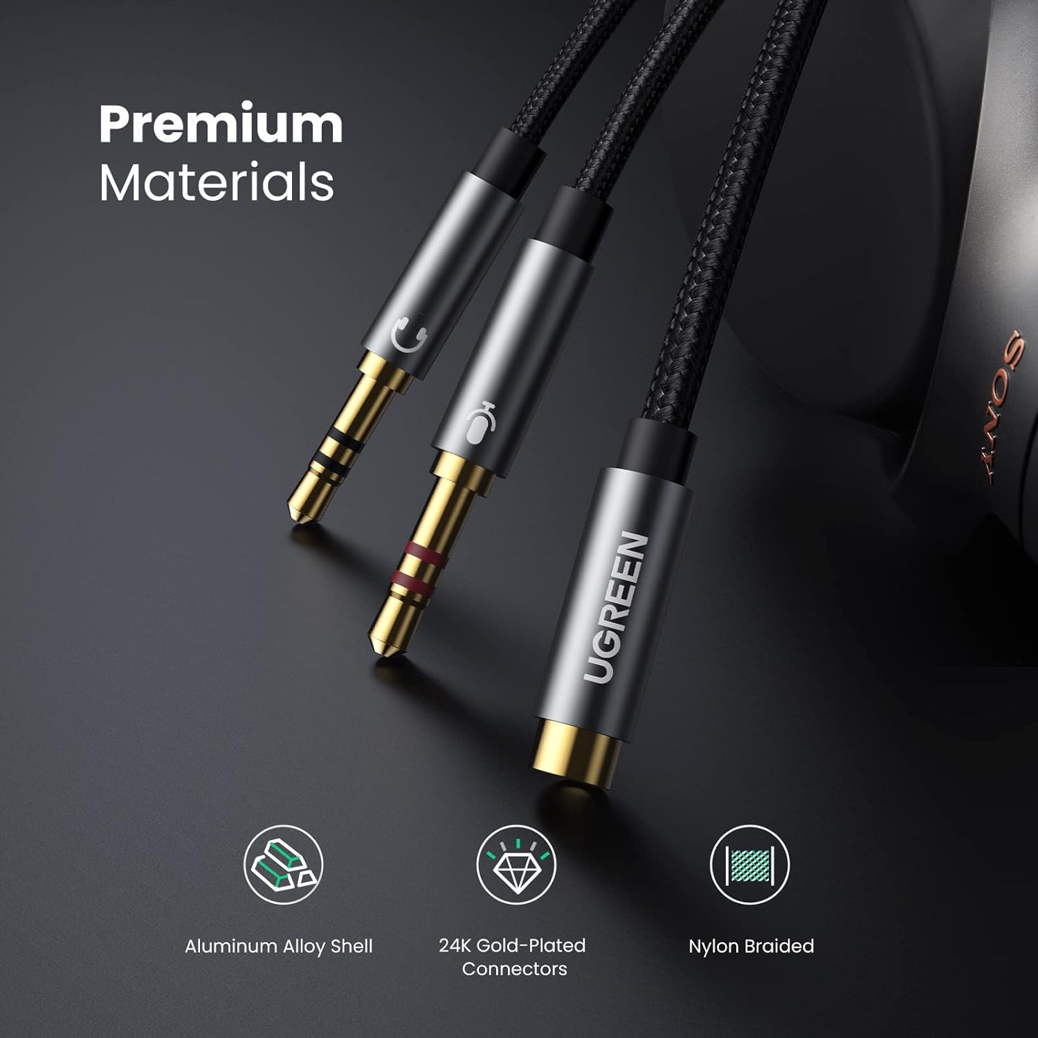 UGREEN 3.5mm Female to 2 Male Audio Cable - Image 6