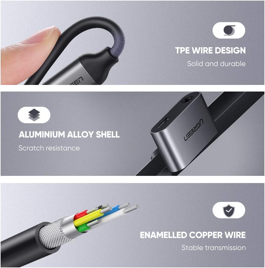 UGREEN Type-C to 3.5mm Audio + Type-C Adapter | 50596 - Image 7