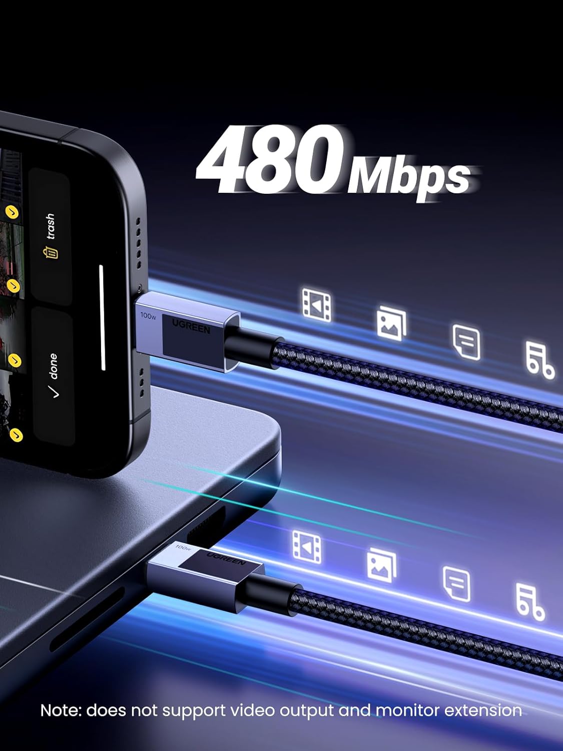 UGREEN USB-C to USB-C PD Fast Charging Cable | 45065 - Image 3
