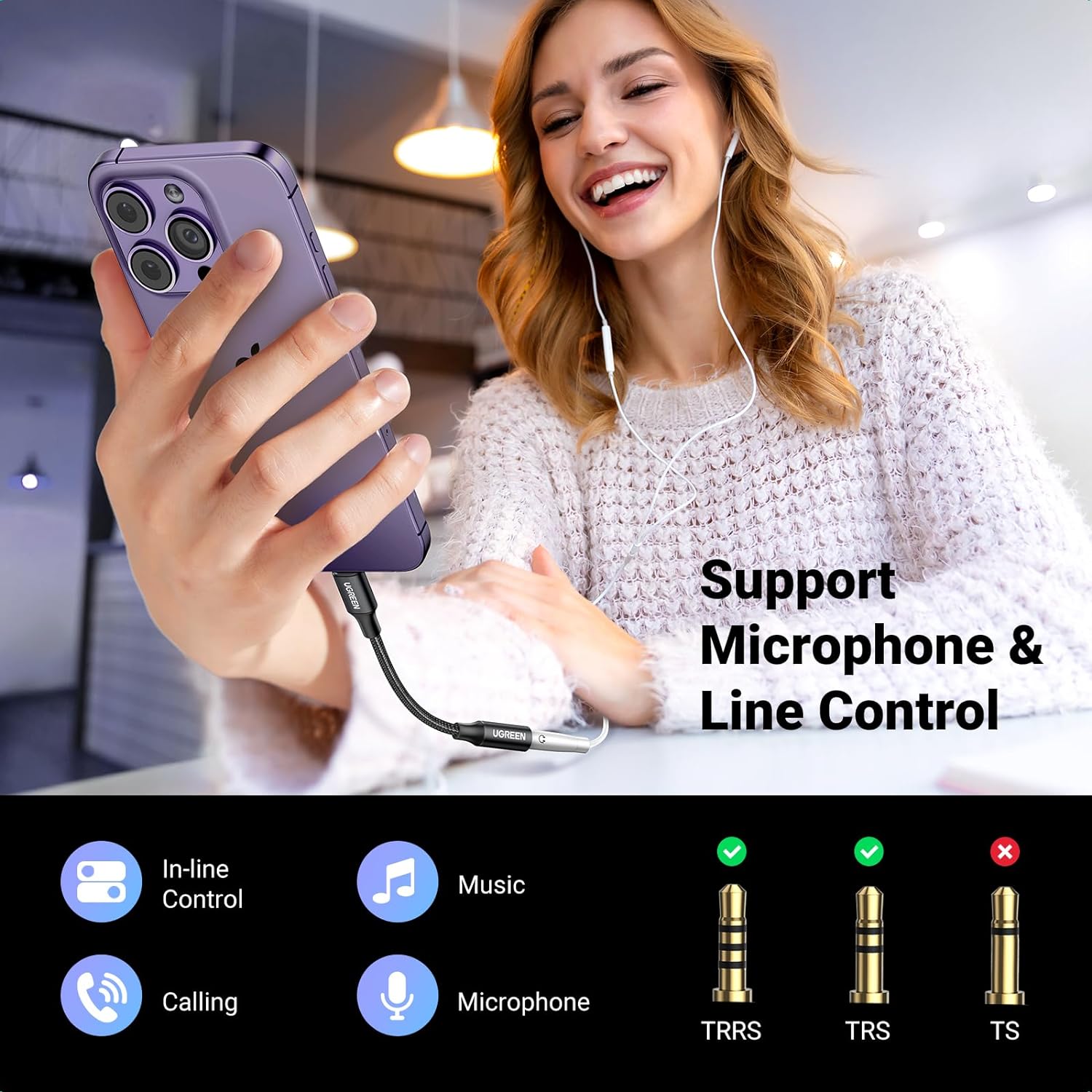 UGREEN Lightning to 3.5mm Dongle-70860 - Image 2