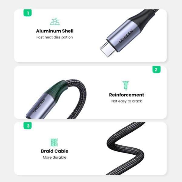 UGREEN USB-C to USB-C 10Gbps/240W Braided Cable