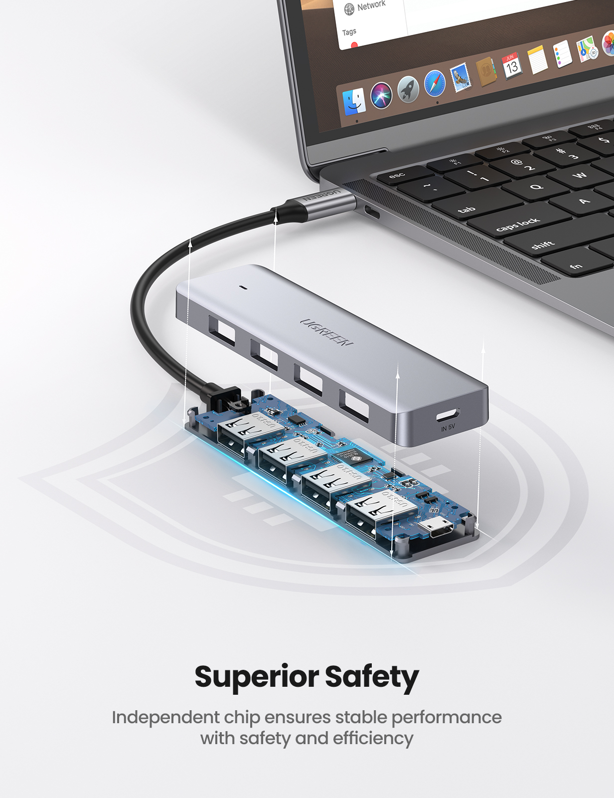 UGREEN Type-C 3.0 to 4-Port HUB | 70336 - Image 3