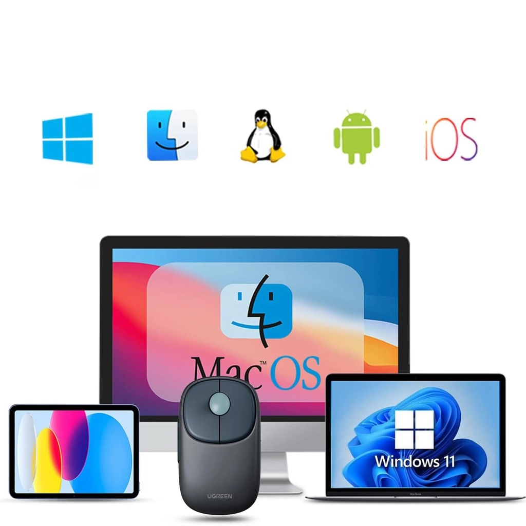 UGREEN RECHARGEABLE FUN+ MU102(90538) 2.4G+BT Wireless Mouse - Image 4