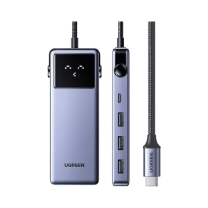 Get the UGREEN Uno 6-in-1 USB-C Hub at RD Suppliers. Features a Smart Robot Display, 10Gbps data, 4K@60Hz HDMI, and 100W PD. Best price in Nepal!