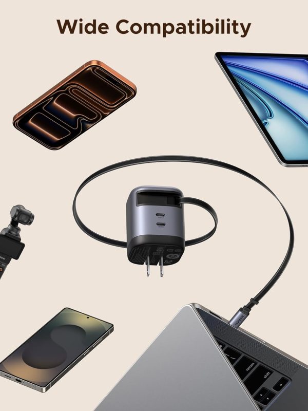 UGREEN 45W GaN Fast Charger with Retractable Cable