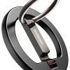 UGREEN Magnetic Phone Ring Holder dark chrome zinc alloy finish with adjustable kickstand.