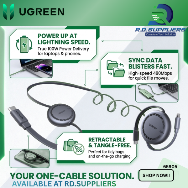 UGREEN 100W Retractable USB-C Cable