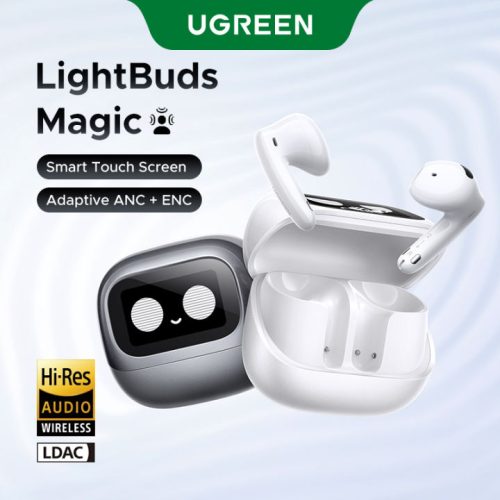 UGREEN LightBuds Magic white wireless earbuds and smart charging case