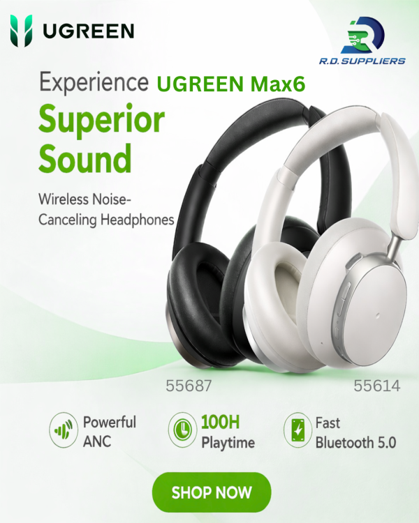 UGREEN HiTune Max6 -48dB Hybrid Active Noise Cancellation feature