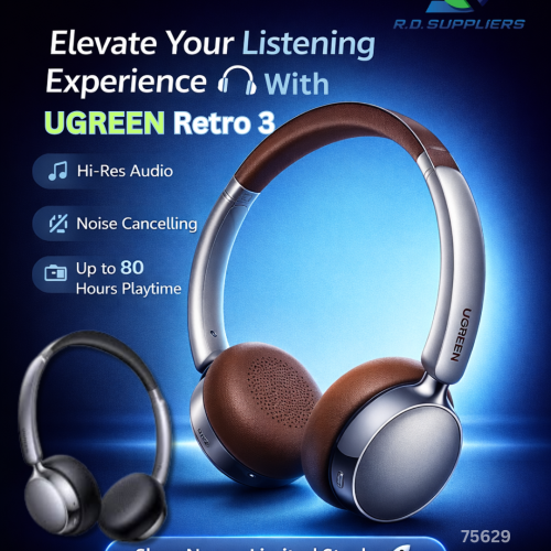 UGREEN Studio Plus HP207 wireless ANC headphones in black and silver