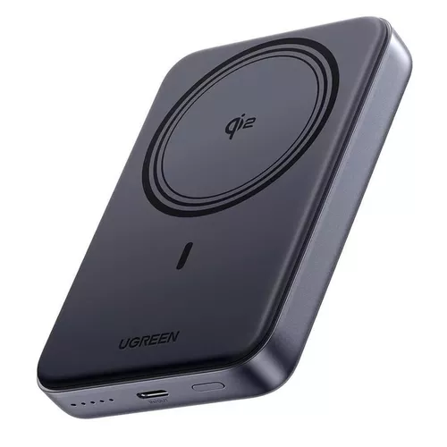 Retail box of UGREEN 10000mAh Qi2 Magnetic Wireless Power Bank showing 15W wireless and 30W USB-C features.