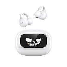 Experience the future of audio with UGREEN ClipBuds Magic—featuring a smart LCD display case and a comfortable open-ear clip design. UGREEN ClipBuds Magic 55136 Open-Ear Bluetooth Earbuds with Smart Touch Screen Case in White.