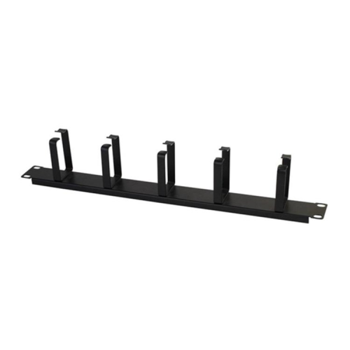 Bolein BLM-3004 1U 19-inch Metal Cable Manager with five black D-rings for server rack cable organization.