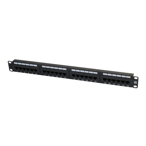 Bolein 24 Port Metal Patch Panel with Cat6A UTP 180 Degree Toolless Keystone Jacks for 10Gbps networking.