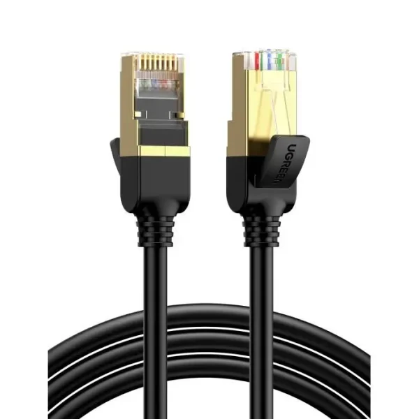 ugreen-cat7-flat-ethernet-cable-black UGREEN Cat 7 high speed 10Gbps flat ethernet cable for gaming and office use.