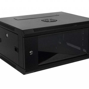 Bolein BLWM-6404 4U Black Wall Mount Network Server Rack Cabinet with Toughened Glass Door.