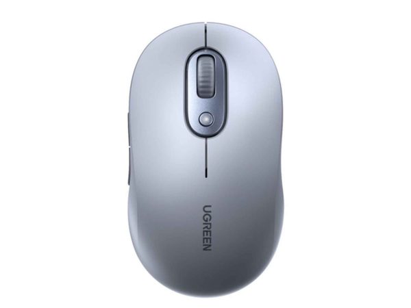 UGREEN ergonomic wireless mouse grey top view silent click design