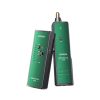 UGREEN multifunctional RJ45 LAN and RJ11 telephone cable tester showing signal tracking on a server rack.