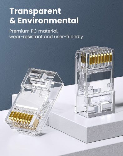 UGREEN Transparent RJ45 Connector PC Material Wear-Resistant