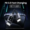 UGREEN 100W USB-C to USB-C Cable with LED Power Display and Nylon Braiding.