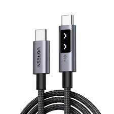 UGREEN 100W USB-C to USB-C Cable with LED Power Display and Nylon Braiding.