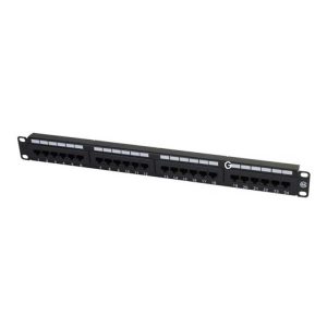 Bolein BLP-2724-C6 24 Port Cat6 UTP 1U 19-inch Rack Mount Patch Panel with numbered ports and labeling areas.